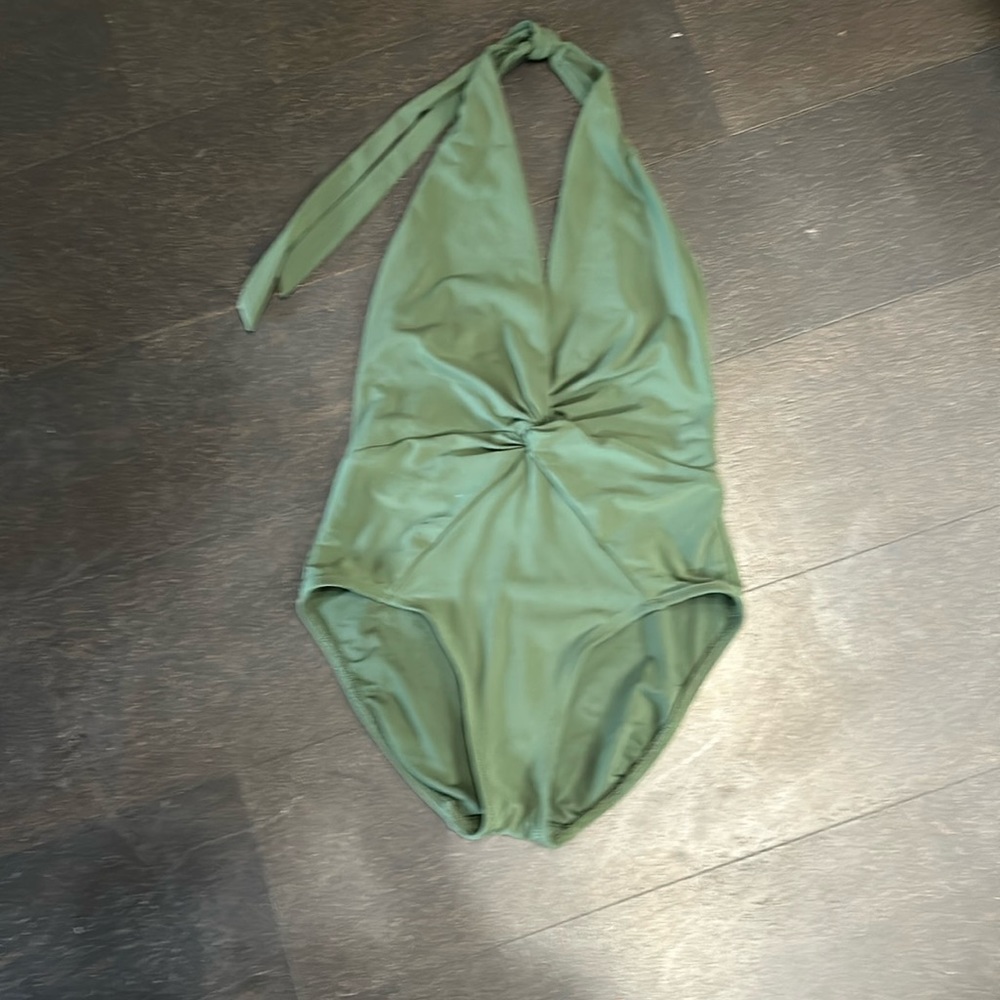 Beautiful plunging neckline halter 1 piece by Robin Piccone
